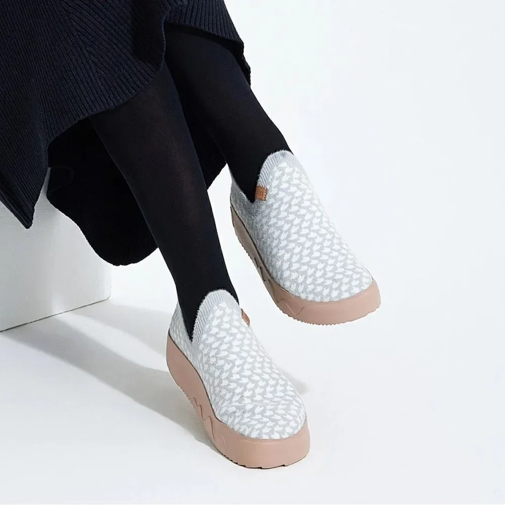 UIN Women's Shoes Knitted Casual Fashion Sneaker (Fuerteventura 1- Heron White)